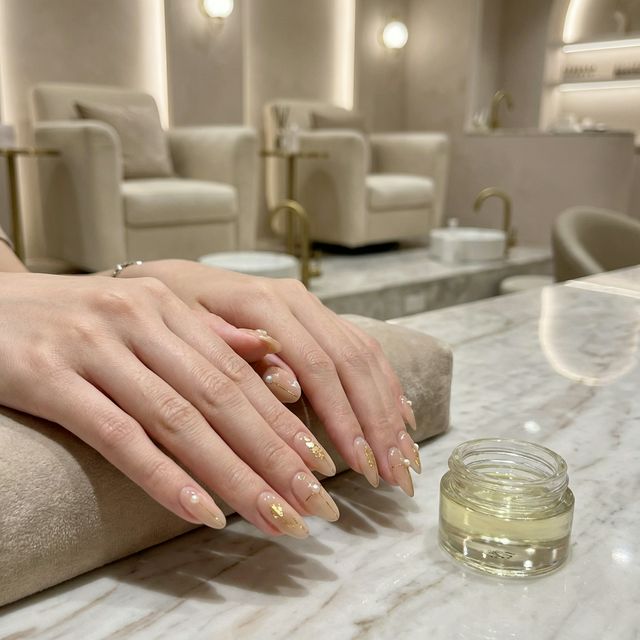 Nail extension services at beauty studio